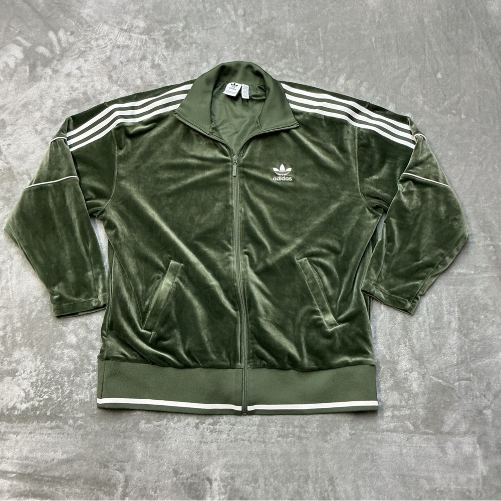 Adidas Velure Workout track Jacket Mens Medium Three Stripe mesh lined full zip